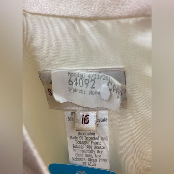 Susan Bristol ladies 16 Ivory White Vintage Dress - Picture 3 of 4